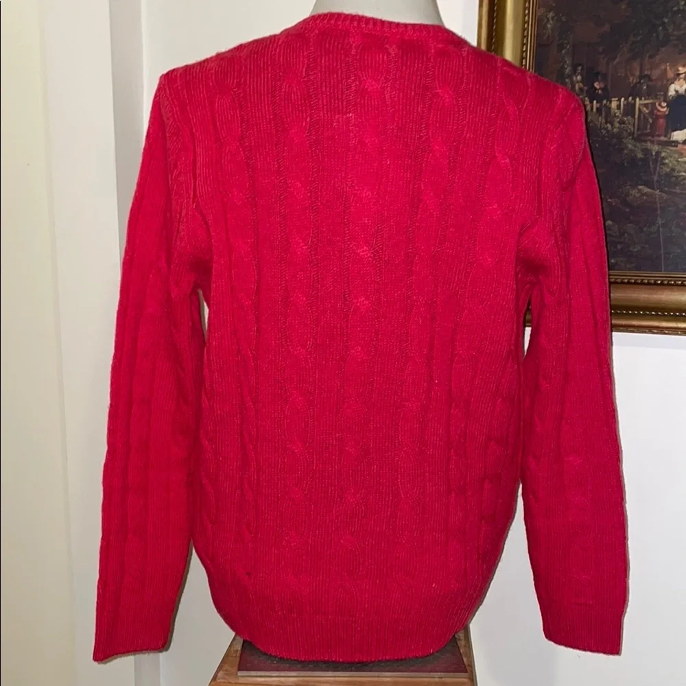 NWT 100% Wool Button Down Red Cardigan Sweater. Size Small. - Picture 3 of 11